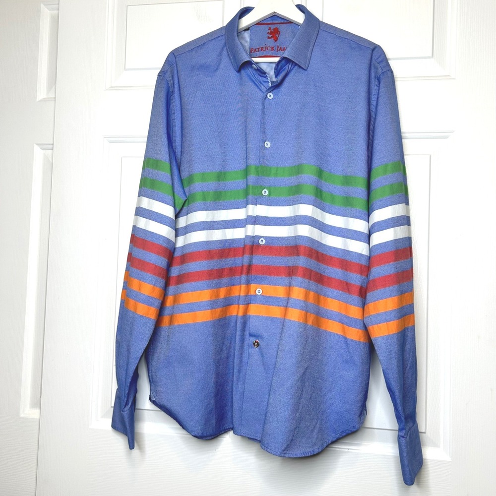 Patrick James Luchiano Mens XL Long‎ Sleeve Striped Button Up Shirt